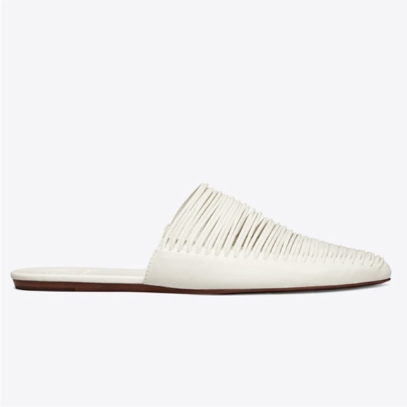 Tory Burch, Sienna Flat/Mules, White Leather, Sz 10.5, NWB - Picture 10 of 10